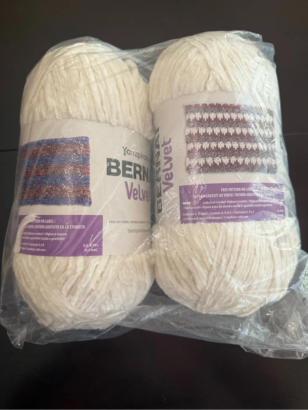 Yarnspirations Bernat Velvet Plush Cream Bedding Yarn - Soft Cream Color